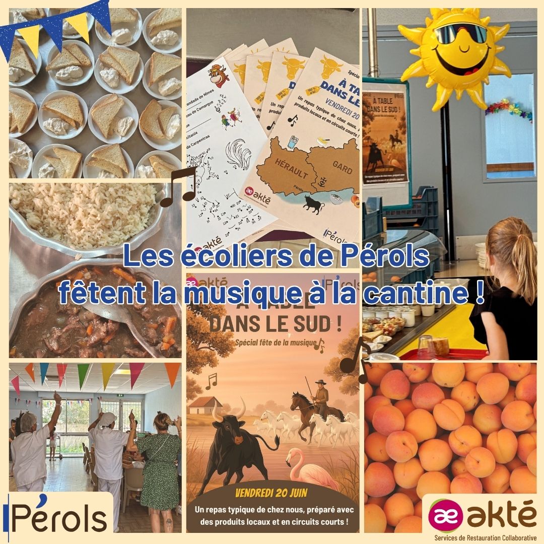 Les écoliers de Pérols fêtent la musique à la cantine
